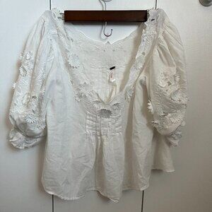Free People White Baby Doll Top